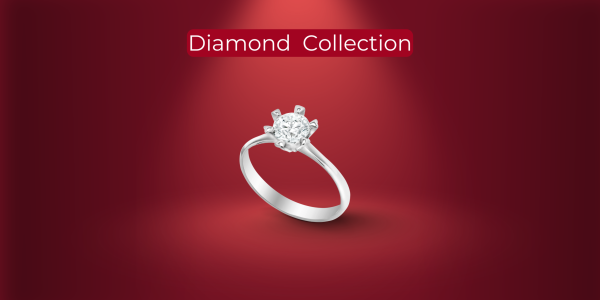 red and silver elegant diamond collection banner